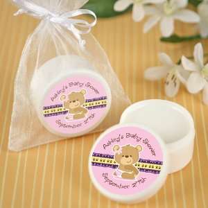   Baby Girl Teddy Bear   Personalized Lip Balm Baby Shower Favors Baby