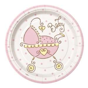  Baby Joy Pink 7 Cake/Dessert Plates 8ct Toys & Games