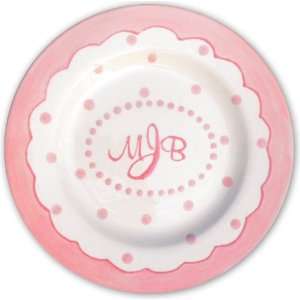 personalized pink mimi mgm 3 section plate 