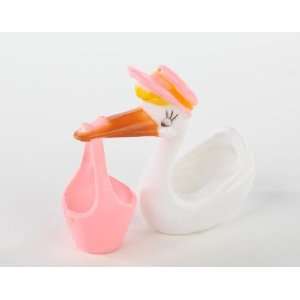 Plastic Baby Stork with Pink Accents   For Baby Shower Favors, Cake 