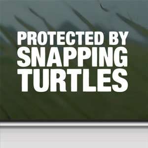  Protected By Snapping Turtles White Sticker Laptop Vinyl 