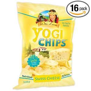 Wai Lana Yogi Chips, Swiss Cheese, 3 Ounce (Pack of 16)  