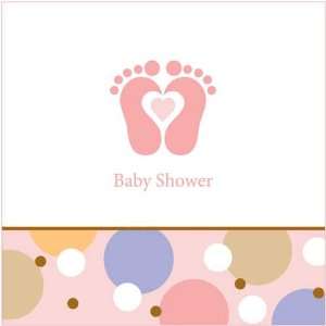  Tiny Toes Pink Baby Shower Lunch Napkins Health 