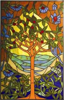 TREE OF HOPE * ORCHARD 20x32 STAINED GLASS WINDOW PANEL  