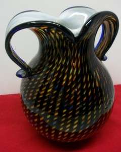   Italian Art Glass Vase Multi Color Ann Primrose Cristalleria darte
