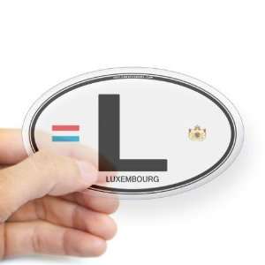  Luxembourg Euro Oval Flag Oval Sticker by  