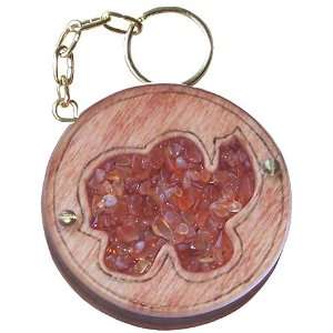 Magic Unique Gemstone and Wooden Amulet Lucky Elephant Keychain In 