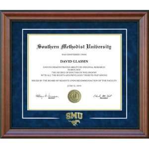  SMU Document Frame with Embossed Logo 