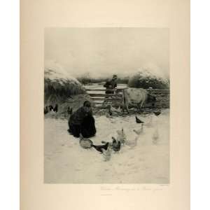  1896 Winter Morning in a Barnyard Cow Charles C. Curran 