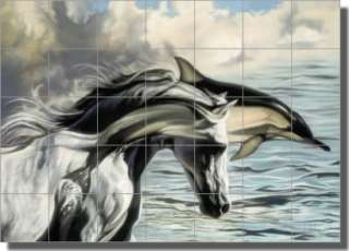 Horse Equine Porpoise Art Ceramic Tile Mural Backsplash  