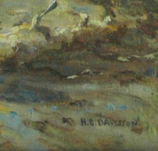 Well Listed Artist Homer Davisson Oil Indiana Landscape  