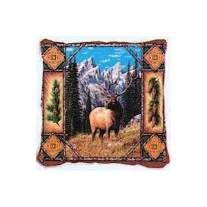 Elk Lodge Woven Pillow