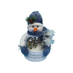    Snowman With Snowing Scene , Music & Light Blue/White Toys & Games