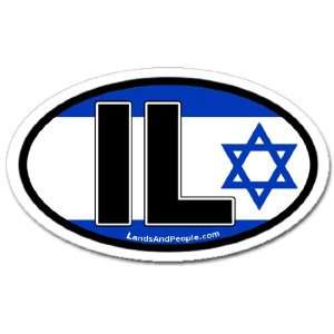  Israel IL Flag Car Bumper Sticker Decal Oval Automotive