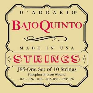  DAddario J85 Phosphor Bronze Bajo Quinto Strings, Loop 