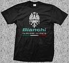 New Bianchi Logo Bianchi Passione Celeste Mens Black T Shirt
