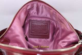 Coach Chelsea 17861 Patent Leather Ashlyn Hobo Ruby $328 NWT  