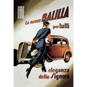  Fiat Balilla 12x18 Giclee on canvas