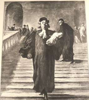 Original Honore Daumier LAWYER Lithograph Print  