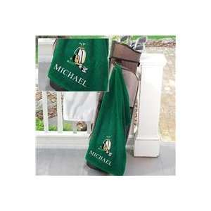  Green Cotton Terry Golf Towel