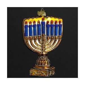  New   Pack of 8 Judaica Hanukkah Glitter Menorahs Glass 