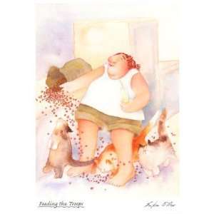  Feeding The Tro, Note Card by Erika Oller, 5x7
