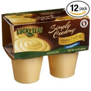 Lucky Leaf Simply Creamy Banana Pudding, 4 Count, 3.5 Ounce Cups (Pack 