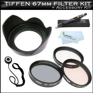  Tiffen 3PC 67mm Filter Kit Bundle (UV, CPL, 812 Warming Filter 