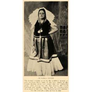  1928 Print Tehuana Woman Gala Dress Huipil Headdress 