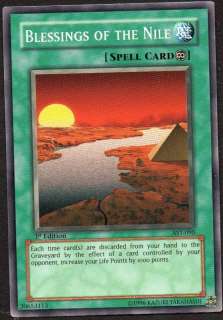 YUGIOH CARD   BLESSINGS OF THE NILE   AST 090   1st ed  