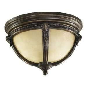   Flush Mount with Scavo Glass Shade in Bronze Patina