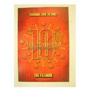   Macromedia Poster Handbill Fillmore Concerts 10th 