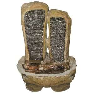  Two Pillar Faux Stone Floor Fountain