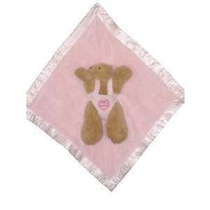   Super Soft 2 in 1 Security Blanket 18x18 Bear W/pink Lovie Banky