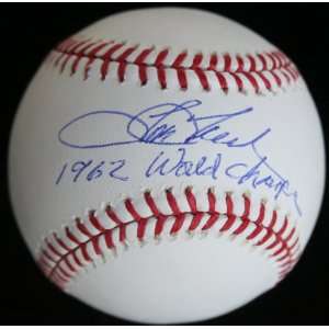  Autographed Tom Tresh Baseball   1962 World Series Jsa 