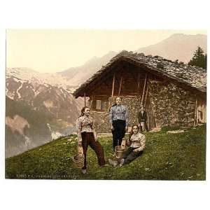 Photochrom Reprint of Champéry, a woman of Champéry, Valais, Alps of 