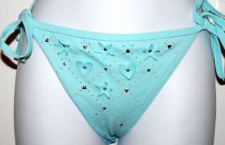 New Victoria Secret Triangle Tie Bikini Blue Medium  