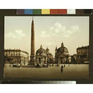  Vintage Travel Poster   Peoples Place Rome Italy 24 X 19 