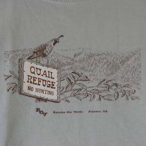 Quail Refuge t shirt Organic Cotton patagonia Audubon  