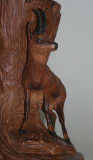   WOOD CARVING “CHAMOIS IN FRONT OF A TREE TRUNK”, c. 1880