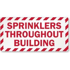  Sprinkler Throughout Building Plastic Label, 10 x 5 