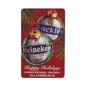 Collectible Phone Card 10m Heineken Beer & Buckler 1995 Holiday Tree 