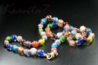 Vintage MURANO beads GLASS Necklace Hand Made in Venice, ITALY  