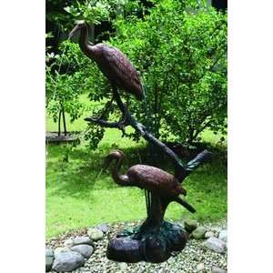 65 Grand Heron Pair Tree Bronze Spout Fountain  Kitchen 