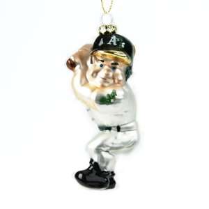 BSS   Oakland Athletics MLB Blown Glass Batter Ornament (4 Caucasian)