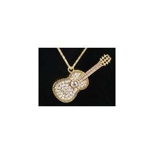  Crystal Guitar Flash Drive Necklace 4gb