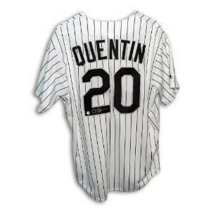 Autographed Carlos Quentin Chicago White Sox White Majestic Jersey