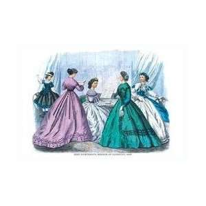  Mme Demorests Mirror of Fashions 1840 #8 12x18 Giclee on 