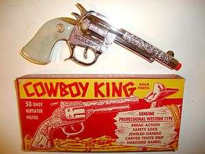 Vintage Stevens Cowboy King Cap Gun W/ Original Box * Unfired 