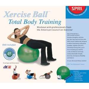 SPRI 45cm Total Body Xercise Package Ball, Pump, Chart & A.C.E. DVD 